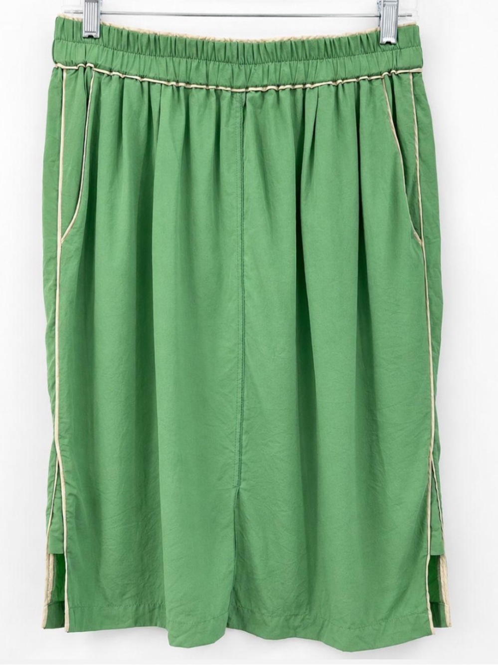 Aritzia Le Fou Wilfred Silk Preppy Summer Mini Skirt Mint Green Size 8 Medium